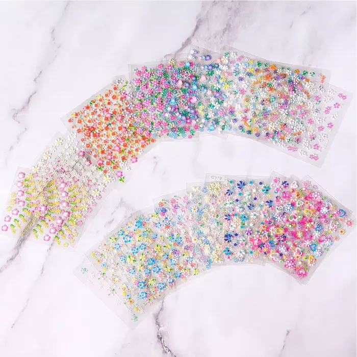 30 feuilles d'autocollants floraux pour ongles