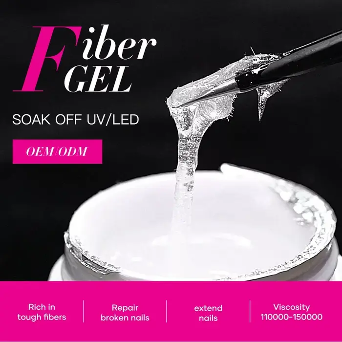 Gel de construction en fibre de verre Jillnails pour extension et réparation d'ongles 50G Gel UV LED