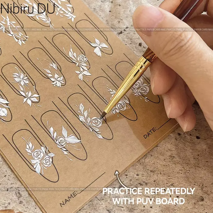 12/8/4 pièces Nail Art pratique papier modèle livre outil de manucure UV Gel vernis Guide dessin peinture