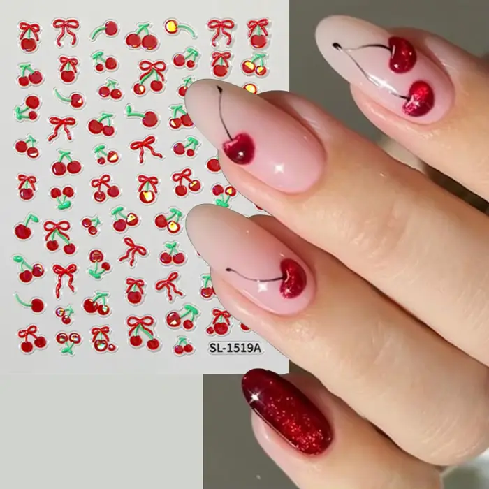 2 autocollants pour ongles en gelée aux fruits tropicaux