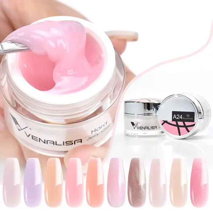 VENALISA Gel d'extension de couleur claire perle Glittle Gel Canni approvisionnement Camouflage fixation gelée Gel pour ongles Gel acrylique auto-nivelant