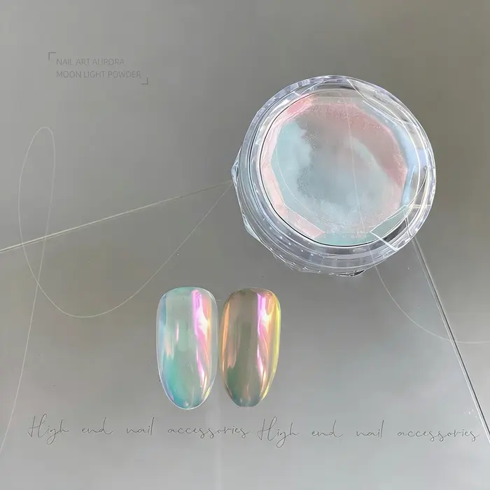 1 pot de poudre à ongles chromée iridescente effet caméléon sirène