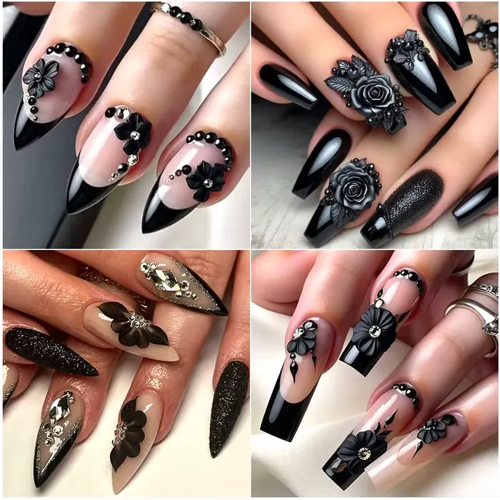Gel Sculptant 3D Noir 5ml pour Extension Rapide des Ongles