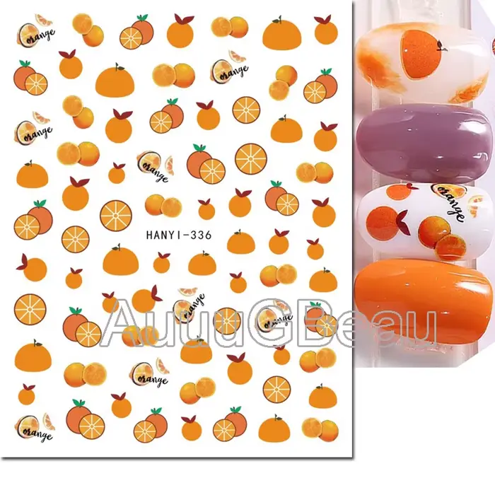 Décalcomanies 3D pour Nail Art, Autocollants Adhésifs, Palmier Tropical, Feuilles, Fleurs, Fruits, D