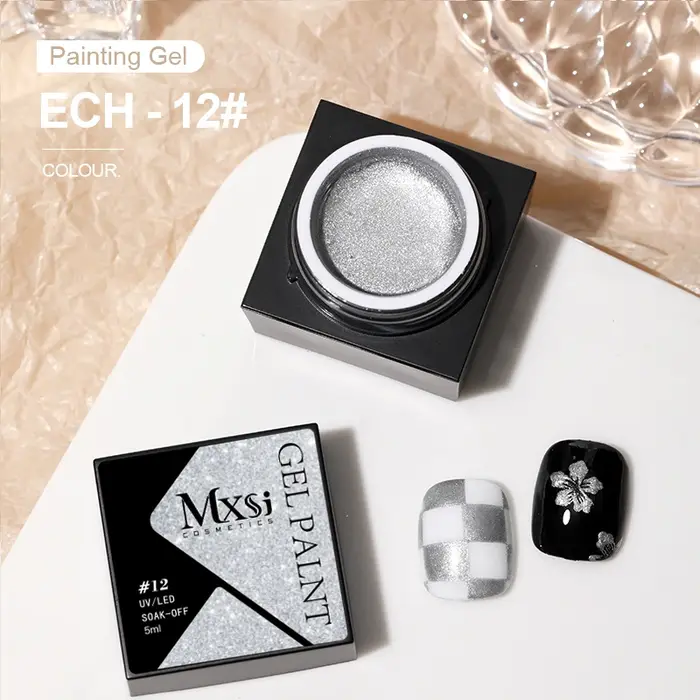 Mxsi Nail Art 12 couleurs peinture Gel vernis à ongles 5ml pour ligne fleur dessin tremper UV LED Gel