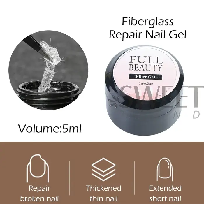 Gel pour ongles réparés en fibre de verre