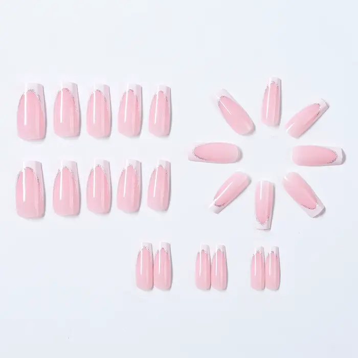 Faux ongles carrés moyens pour femmes et filles