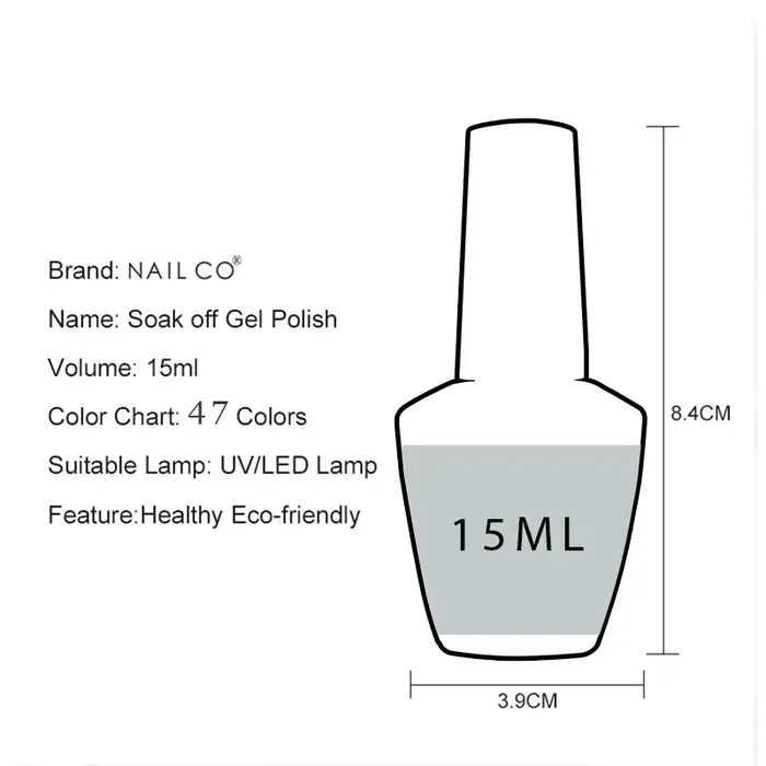 NAILCO 15ml Vernis Gel UV Hybride pour Ongles