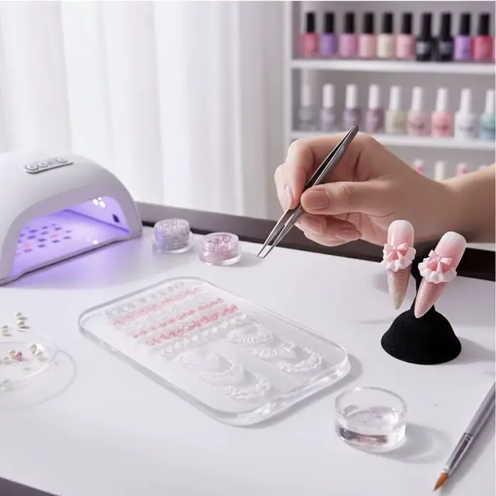 Pochoir 3D en silicone pour nail art