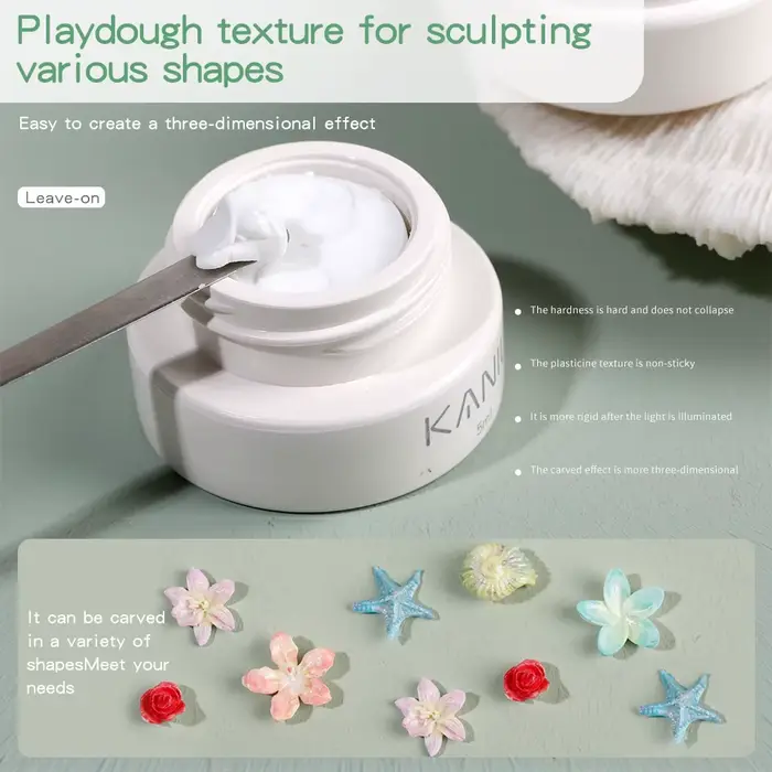 5ml 3D fleur Gel antiadhésif sculpture colle perle blanc Satin Nail Art bricolage