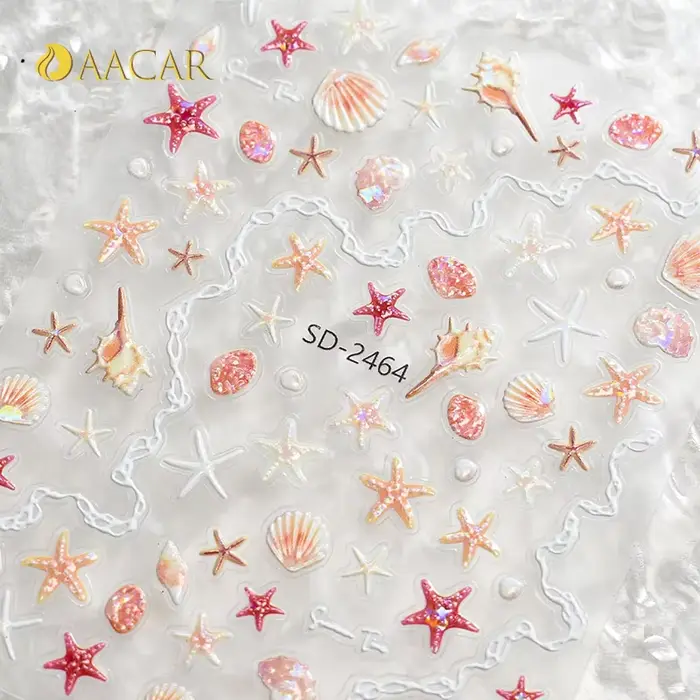 Autocollants pour ongles en coquillage d'étoile de mer