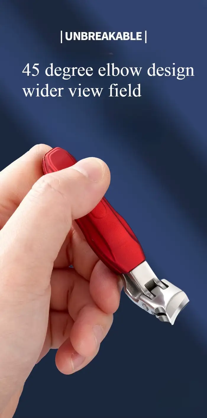 Nouveau coupe-ongles coudé, poignée en caoutchouc domestique, coupe-ongles à grande bouche, coupe-on