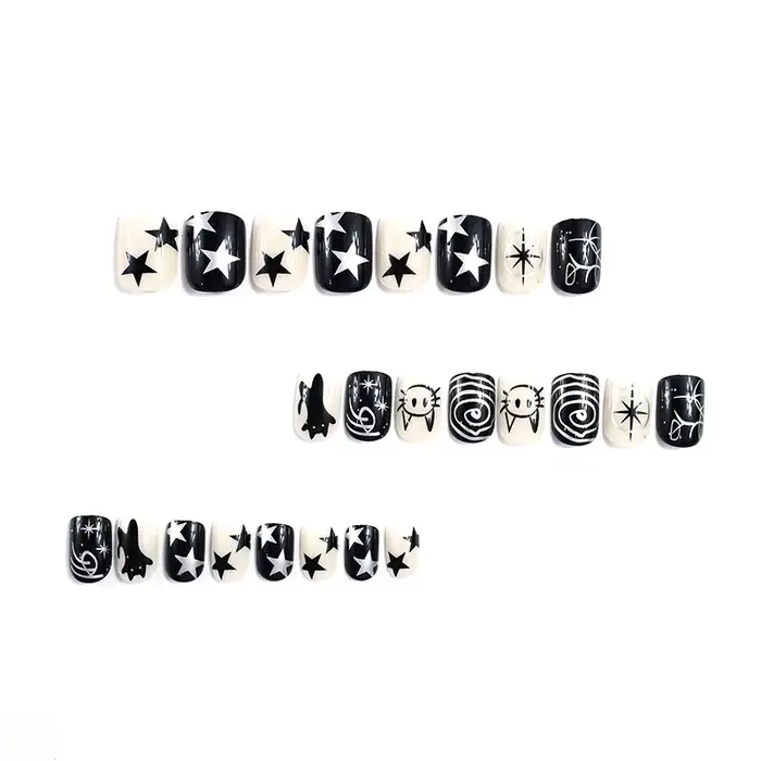 24 pièces de faux ongles carrés pour nail art