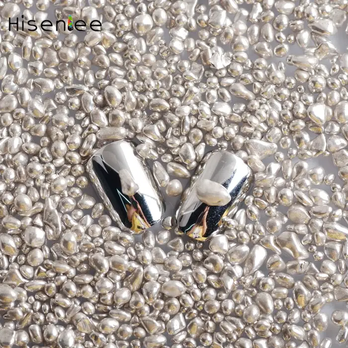 Hisenlee 20g couleur argent petit caméléon strass pierre irrégulière perles pierres manucure bricolage 3d Nail Art décoration