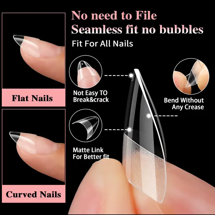 600 pièces/boîte Ultra court français faux presse sur acrylique ongles conseils amande carré sans tr