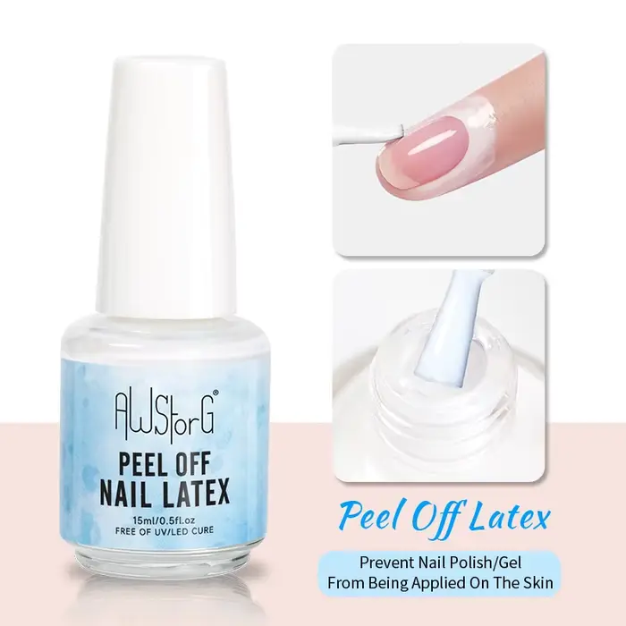 AWStorG 15ML Gel de Base en Fiber de caoutchouc pour ongles cassés réparés en fibre de verre clair C