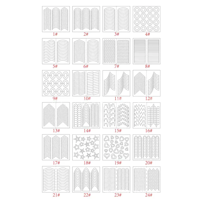 Autocollants pour designs d'ongles de manucure française