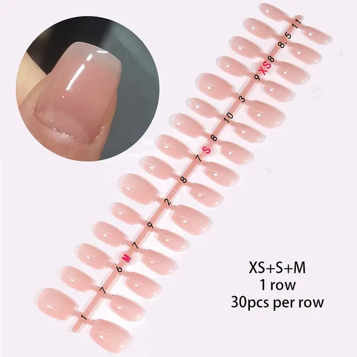 Faux Ongles Dégradés N64.French Blush Nude