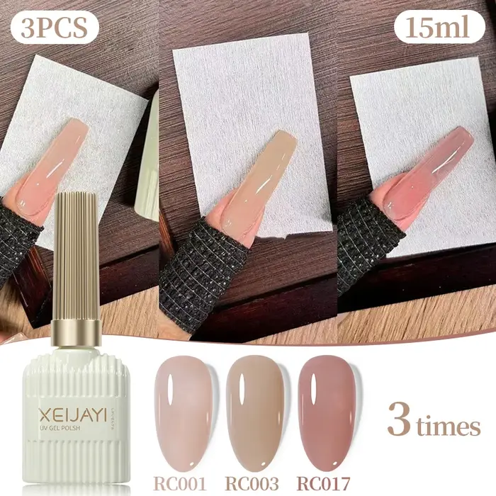 XEIJAYI 3 pièces 15ML vernis rose UV/LED
