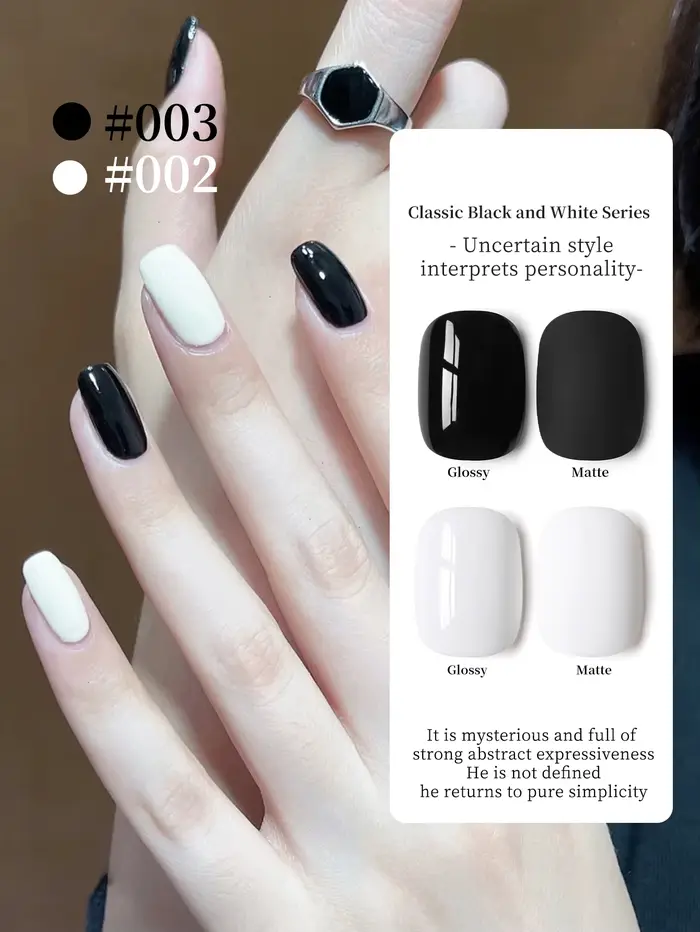 XEIJAYI 2 pièces 15 ml ensemble de vernis à ongles Gel noir et blanc