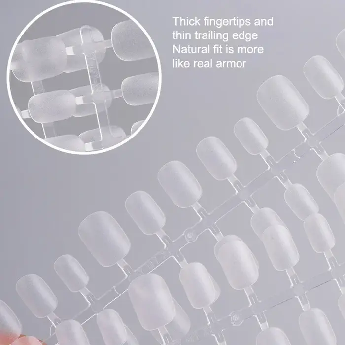 100 pièces/boîte faux ongles Transparent presse sur les ongles couverture faux ongles conseils forme courte goutte d'eau autocollant complet pour les ongles