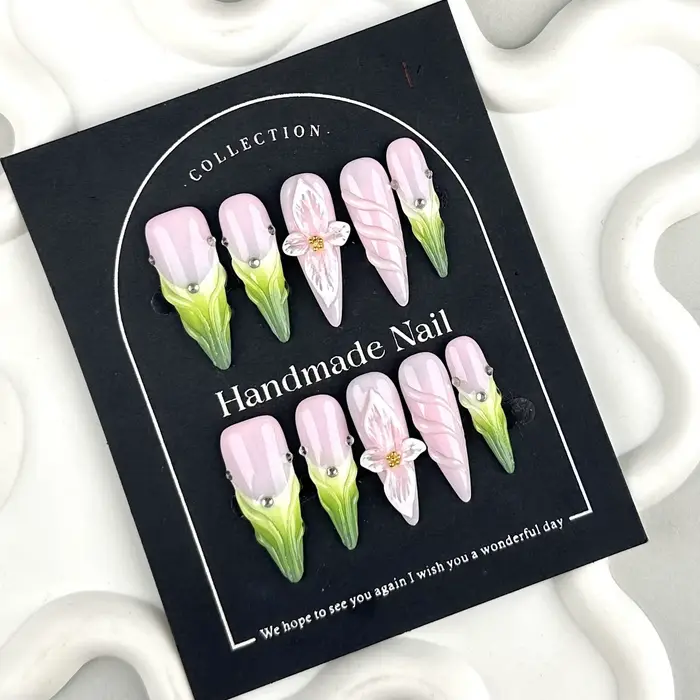 Faux ongles roses avec dégradés