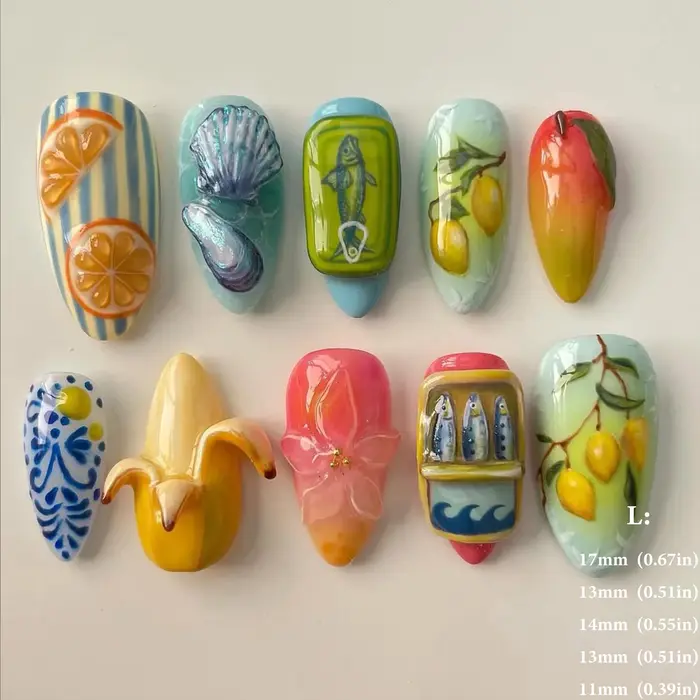Faux ongles «Lucky You» peints à la main