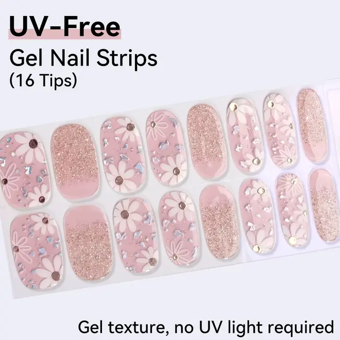 Floral Bloom - Bandes de vernis à ongles en gel sans UV