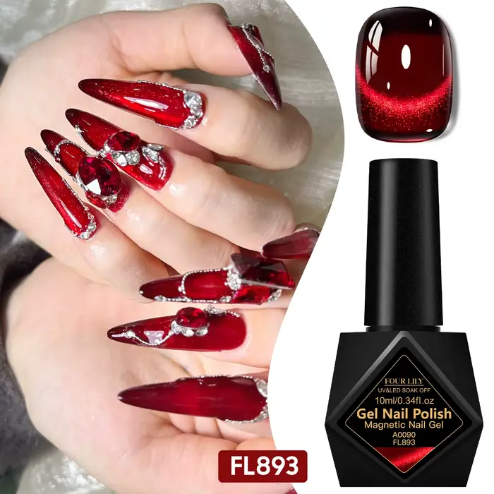 Vernis Gel Nai magnétique vin rouge 10ml, vernis de manucure à faire soi-même pour Nail Art, pour Sa