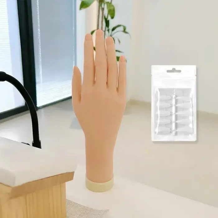 Fausse main pliable en Silicone pour pratique des ongles, modèle pour Gel acrylique, formation en Nail Art, Salon pour débutants, usage domestique