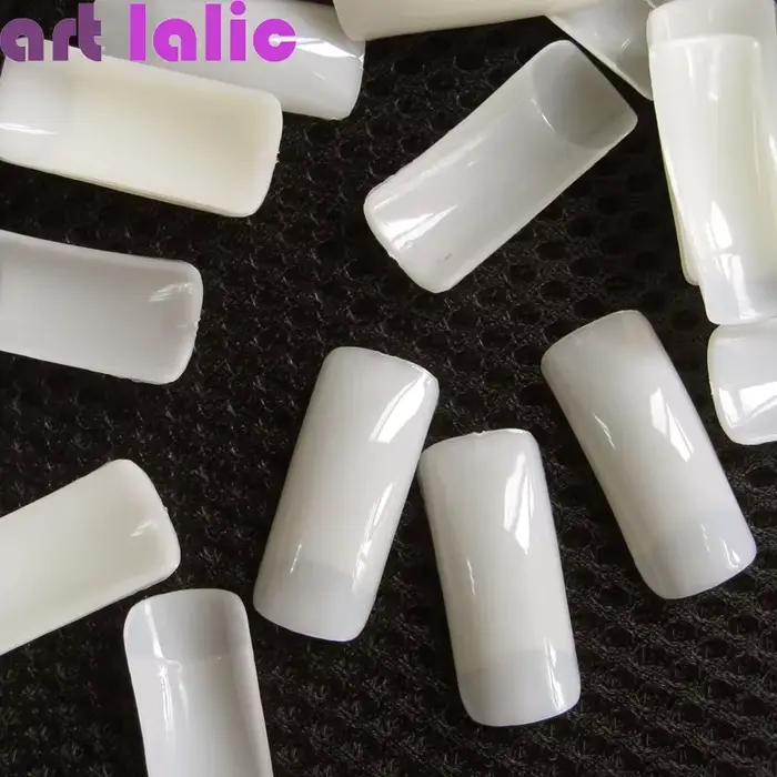 Lot de 500 faux ongles naturels à couverture complète avec demi-embouts français pour manucure Nail Art