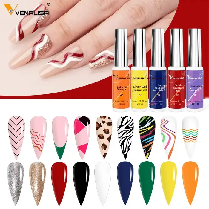Venalisa Liner Gel 8ml Gel français peinture à ongles Gel vernis UV LED