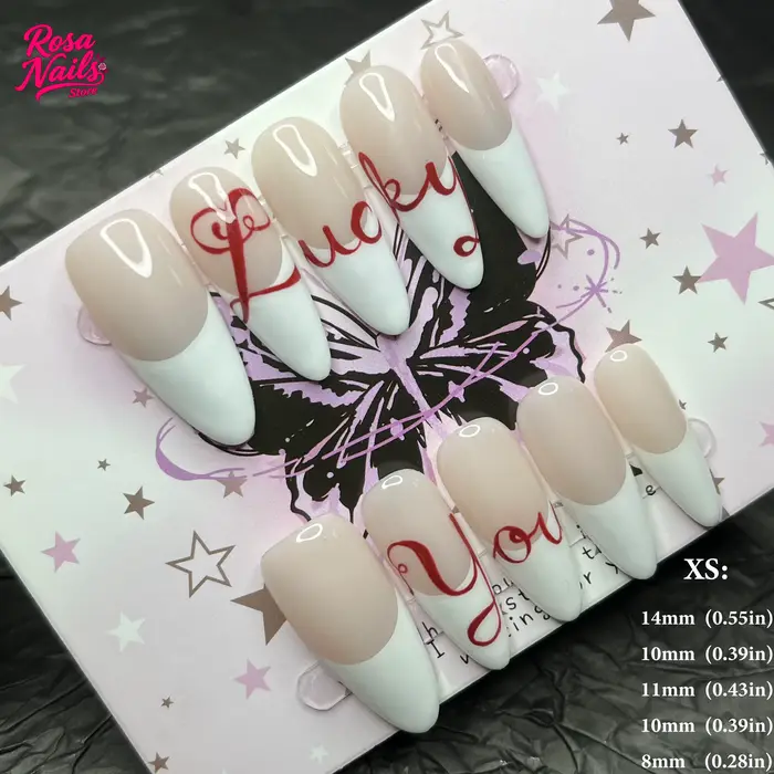 10 pièces presse à la main sur les ongles rouge 3D fleur amande presse Ons Floral acrylique ongles p