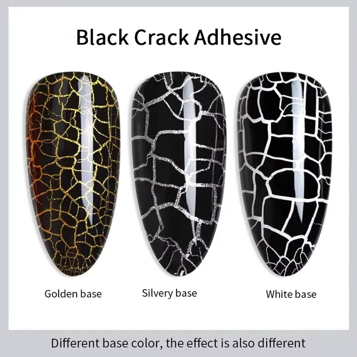 RSNAIL Crackle Gel vernis à ongles naturel sec bricolage Nail Art Cracking Gel vernis Crackle noir b