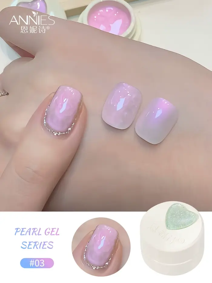 Vernis à ongles Gel à paillettes de perles fantastiques, rose, blanc laiteux, gelée réfléchissante,