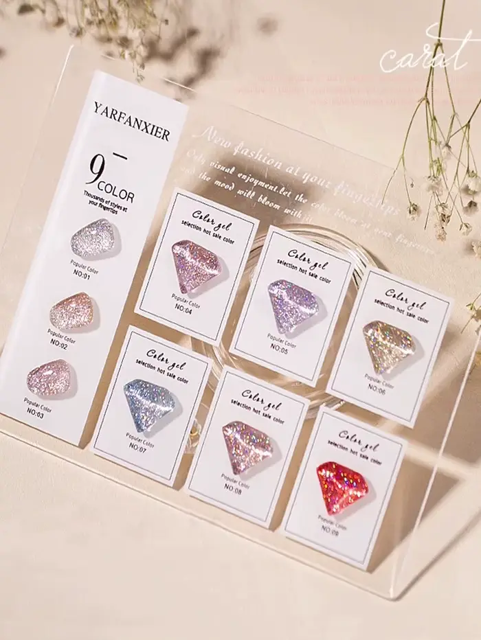 Nouveau Gel à Ongles Scintillant Sept Couleurs Effet Diamant Broyé Été-Automne 2026