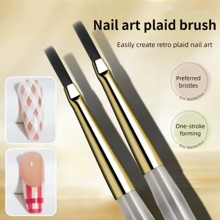 Ensemble de pinceaux pour Nail Art à carreaux français
