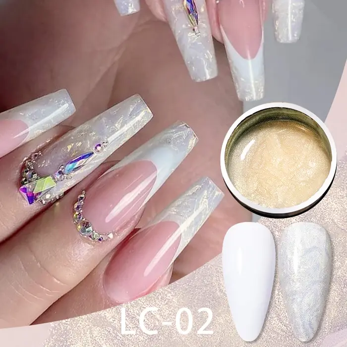 LILYCUTE 7ML Vernis à Ongles Gel Effet Coquillage 3D Aurore Nacré Semi-Permanent Soak Off UV DIY Design Nail Art
