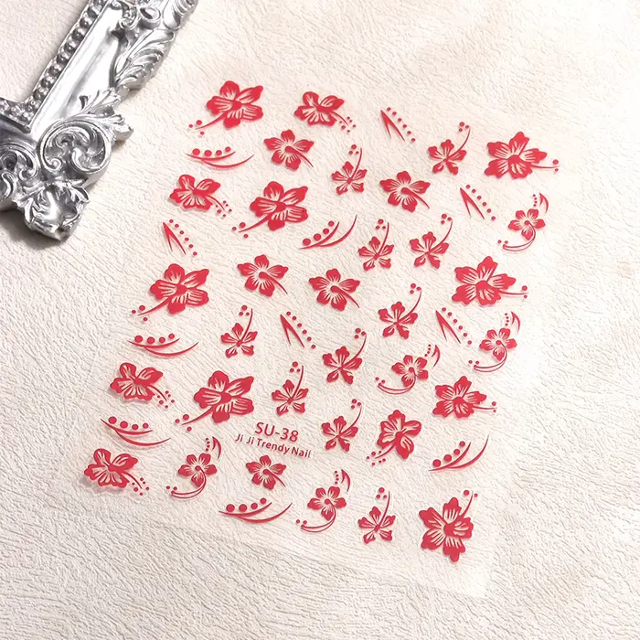 Autocollants pour ongles fleur d'hibiscus