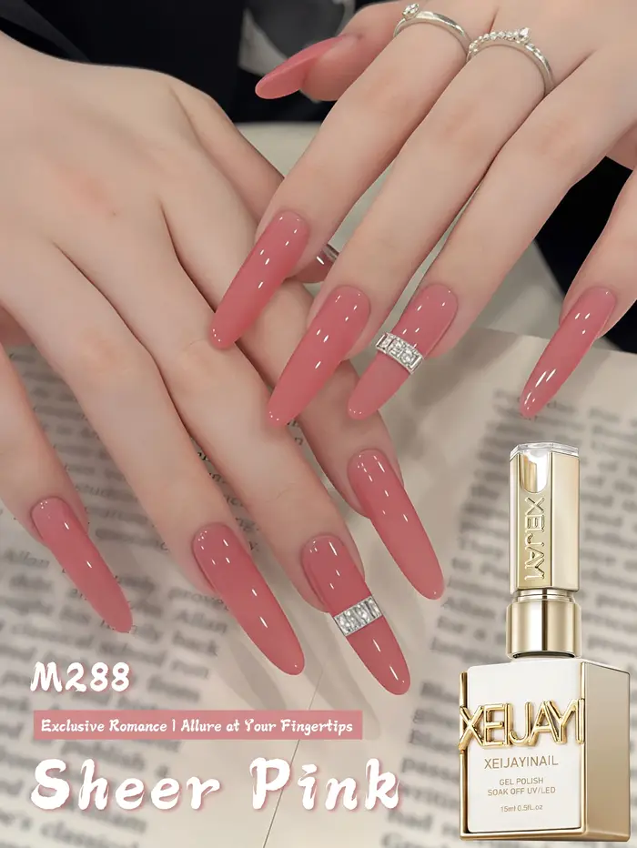 XEIJAYI 15ML 1pc Vernis à ongles gel rose transparent