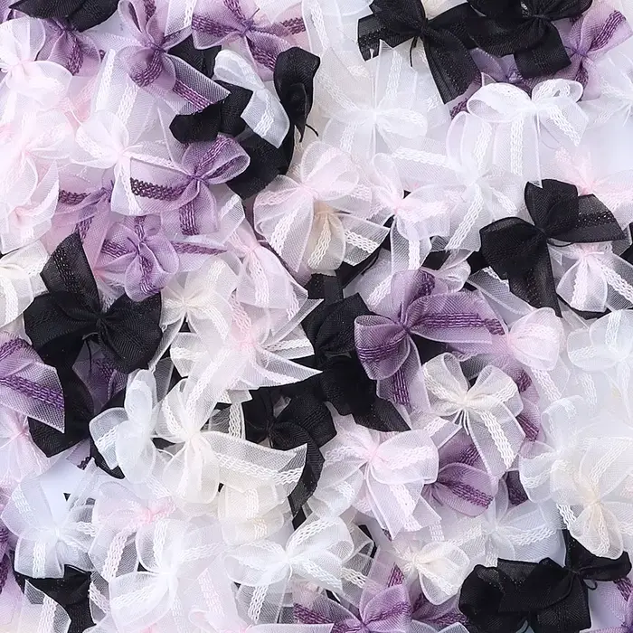 Mini nœuds en organza et mousseline