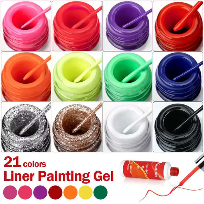 Venalisa 8ml Gel de revêtement Super brosse rapide français conception d'ongle dessin Gel
