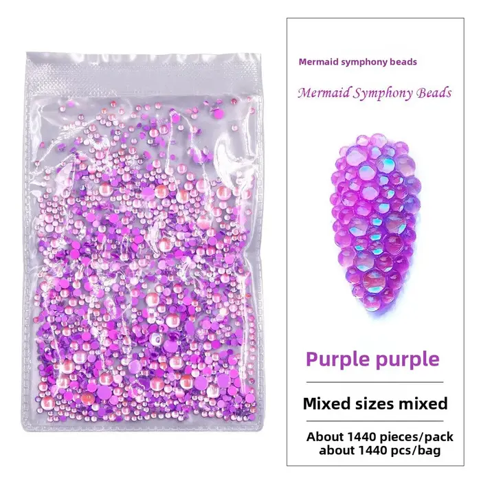 1 sac de larme de sirène arc-en-ciel pour Nail Art