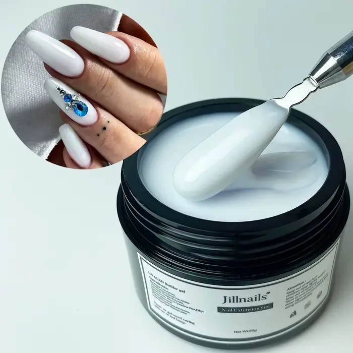 Gel de construction pour ongles Jillnails Nude Bourgogne 50G, rose poudré nude, gel UV scintillant pour extension d'ongles