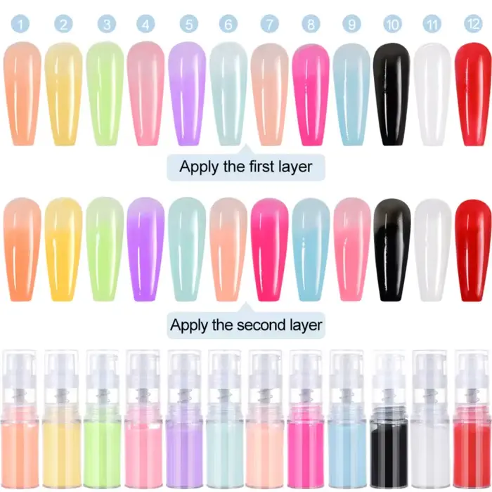 Poudre de pulvérisation ombrée pour Nail Art