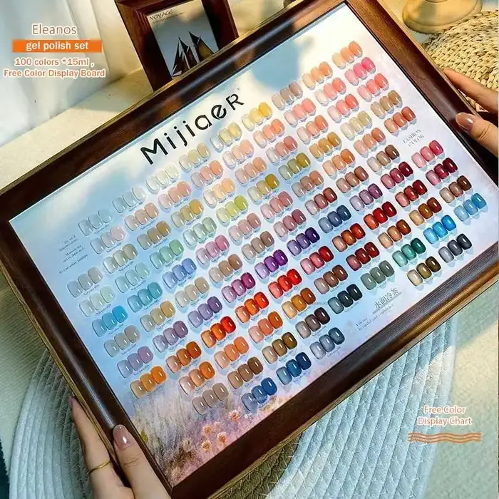 Eleanos glacé 100 pièces * 15ml vernis Gel gelée transculente avec carte de couleur exclusive pour Salon de manucure UV