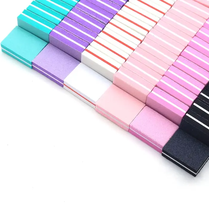 50Pc professionnel Mini ongles Art tampon fichier 100/180 papier de verre manucure conseils soin