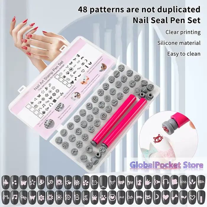 Ensemble de 36/48 tampons à ongles pour nail art