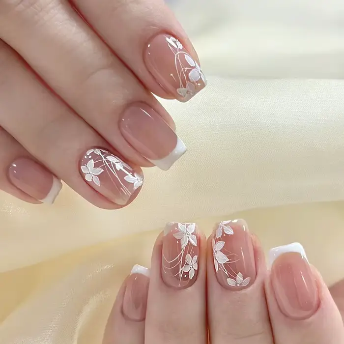 24 pièces brillant rouge oeil de chat presse sur ongles couverture complète couleur nue portable ama