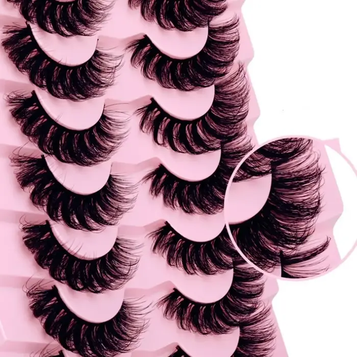 7 paires de faux cils cils vaporeux aspect naturel faux cils oeil de chat Faux vison bande moelleuse